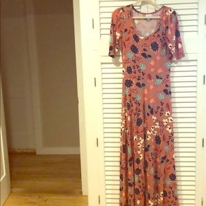 Lularoe Ana Dress size medium blush pink floral
